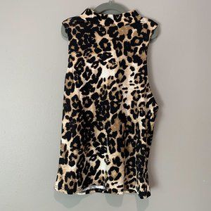 Gaze Size M Sleeveless Leopard Print Tank